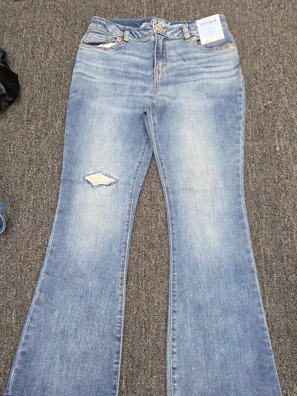 (#1C) Cat & Jack Size 14 Wash Flare Jeans with Jean Jacket